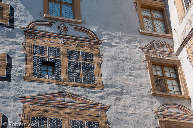 Veste Oberhaus, Detail aufgemalte Fenster
